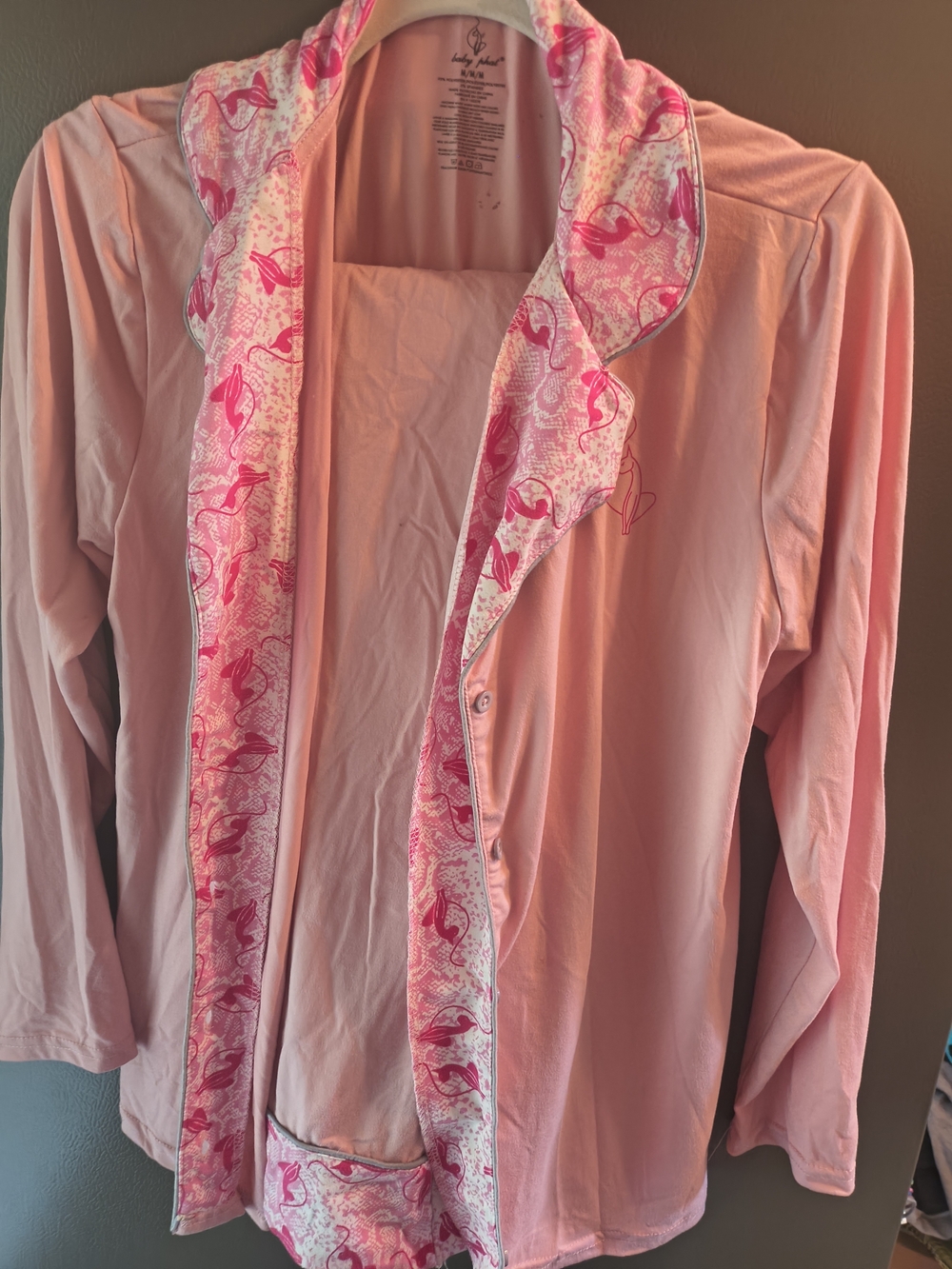 Baby Phat Pink Flamingo Trim Pajama Top